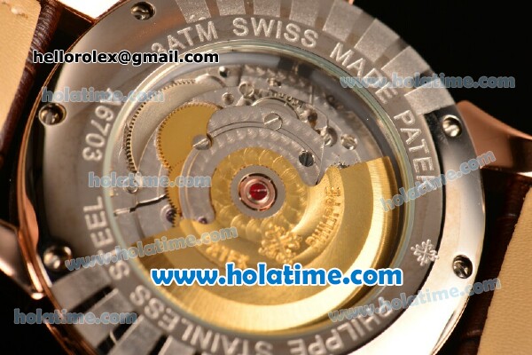 Patek Philippe Calatrava Swiss ETA 2824 Automatic Rose Gold Case with Black Dial Diamonds Bezel and Stick Markers - Click Image to Close